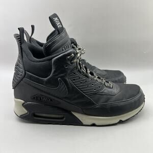 Nike Air Max 90 Winterized Sneakerboots Men Size 10.5 Black Reflective Mid Shoes